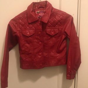Pink faux leather jacket